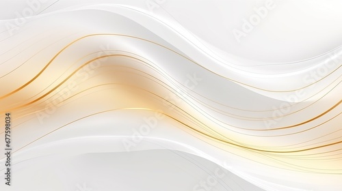free photos elegant golden yellow lines curves on white background.generative AI