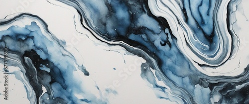 watercolour blue and black marble