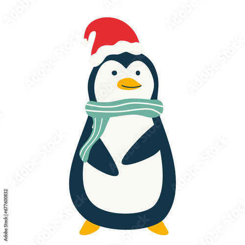 penguin in christmas hat