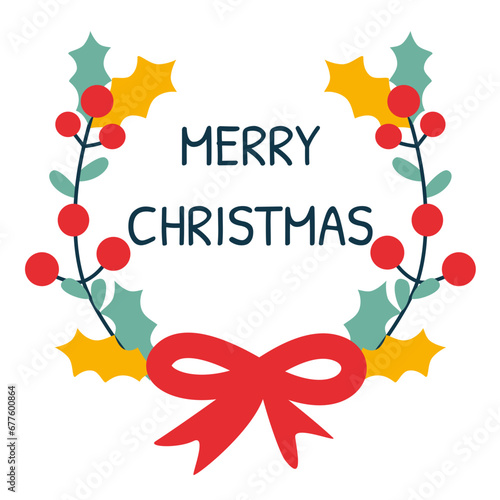Christmas title flower typohgraphy