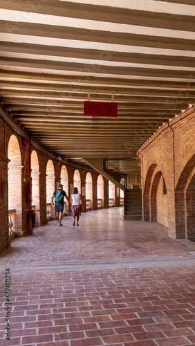 Interior access corridors to a bullring photo