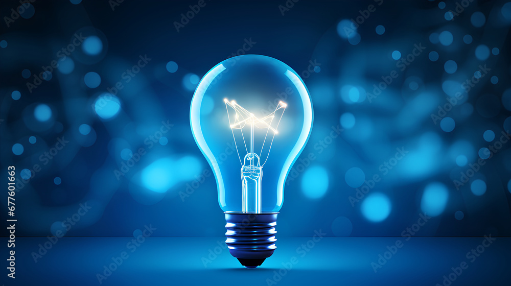 light bulb on a blue background light bulb on a blue background