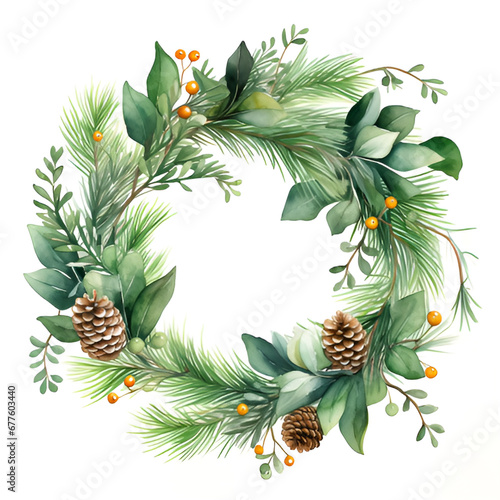 christmas wreath illustration | generative AI
