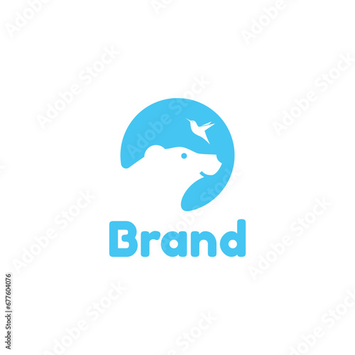 Hummingbird and bear logo