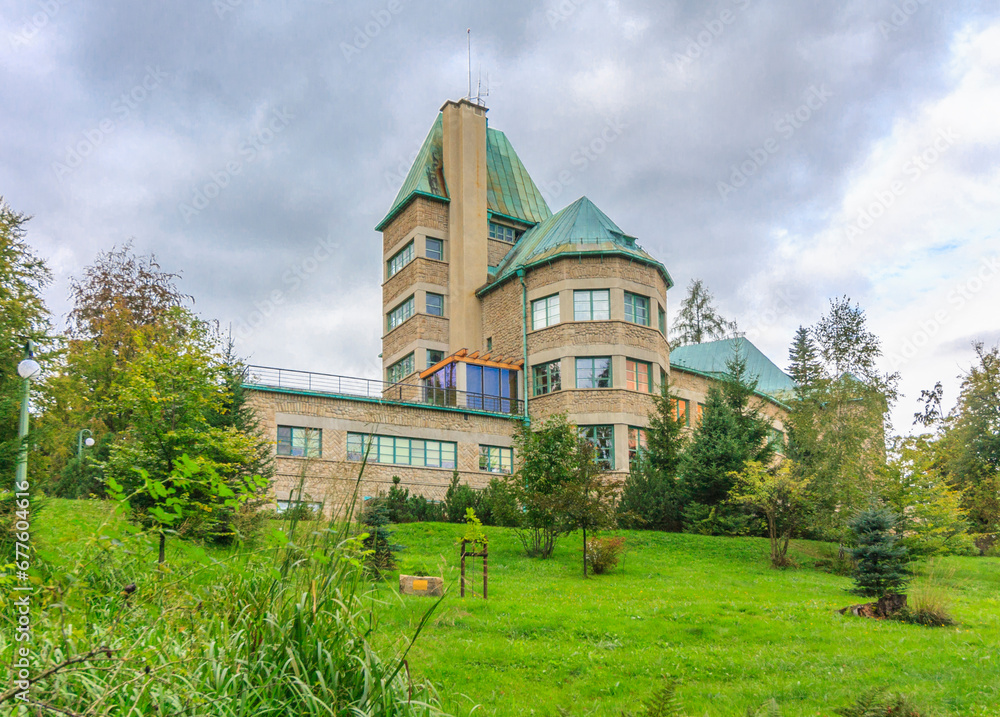 The modernist palace of the President of the Republic of Poland (the so-called Upper Castle) in the tourist town - Wisła in the Silesian Beskids (Poland).