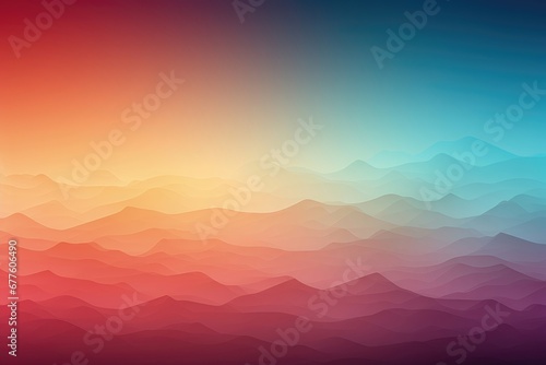 In a serene composition, a color gradient washes over a landscape of majestic mountains, creating an abstract background that combines tranquility with natural beauty. Illustration © DIMENSIONS