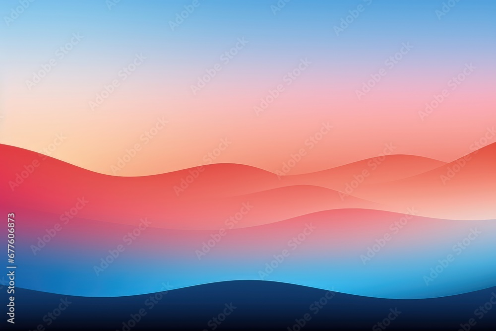A seamless color gradient gently bathes misty mountains, creating an abstract background that combines soft gradients with an ethereal atmosphere. Illustration