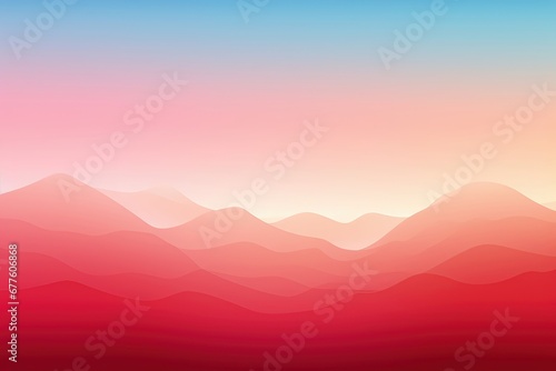 A seamless color gradient bathes majestic mountains, creating an abstract background that combines vibrant hues with the rugged beauty of nature. Illustration