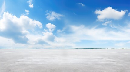 Empty asphalt road and blue sky with white clouds. Road background with blue sky with clouds