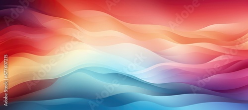 In a wide-format composition, a seamless color gradient depicts vibrant and dynamic flows, creating a visually captivating abstract background. Illustration