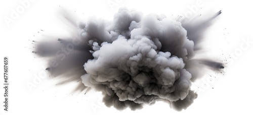 dense black cloud with a blanket of smoke, explosion isolated on transparent background. png