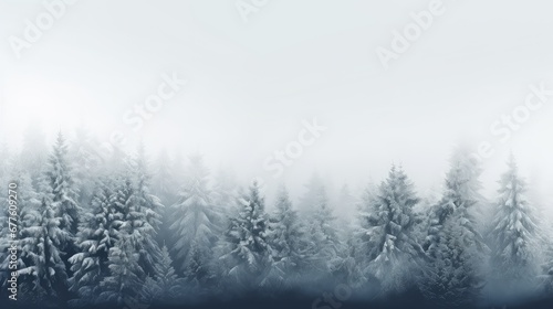 background season white foggy frosty illustration landscape forest, cold pine, nature winter background season white foggy frosty