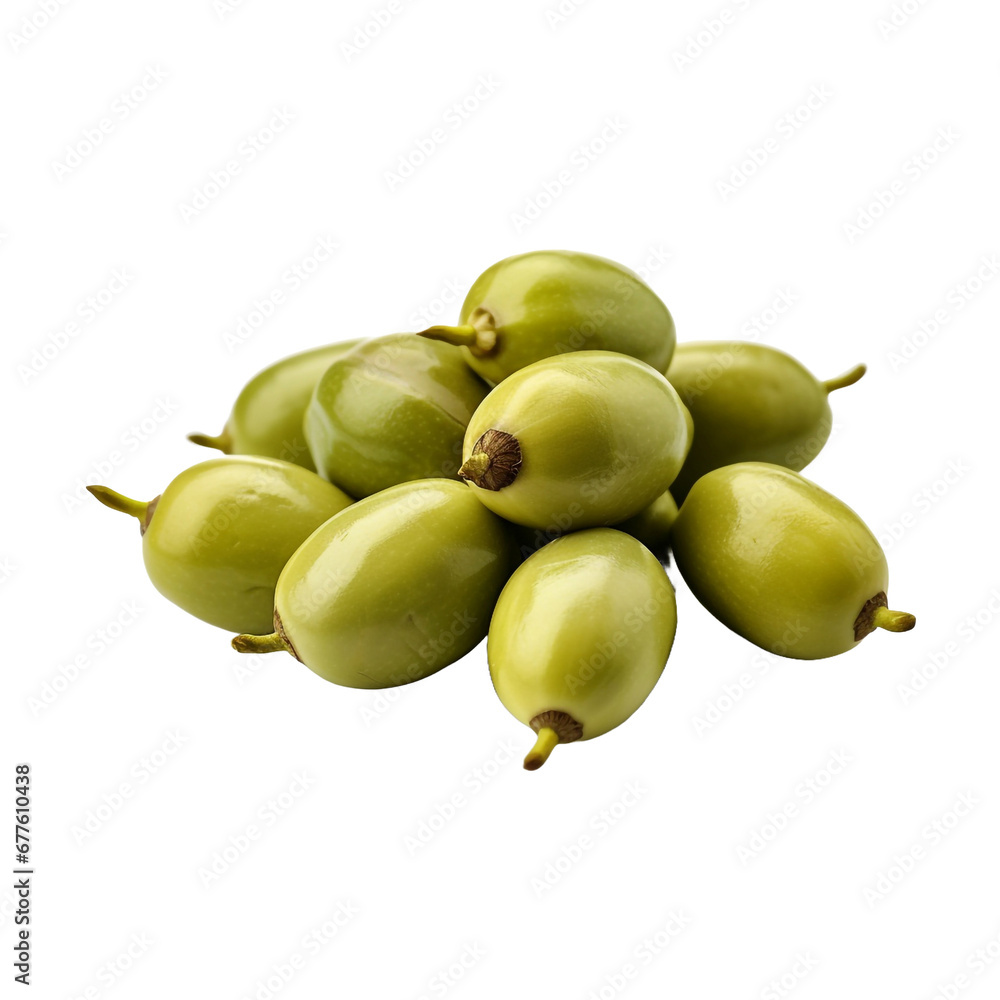 Fresh capotes capers isolated on transparent background Fresh capotes capers isolated on transparent background