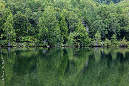 Shiga Highlands - Early morning view of Kido Pond in summer.