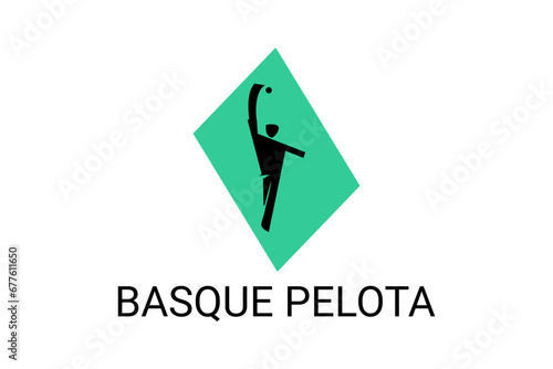basque pelota vector line icon. playing basque pelota. sport  pictogram illustration.