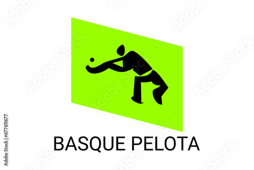 basque pelota vector line icon. playing basque pelota. sport pictogram illustration.