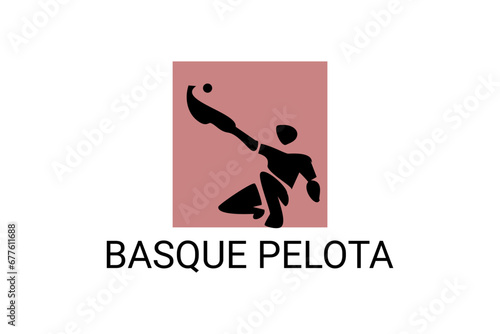 basque pelota vector line icon. playing basque pelota. sport  pictogram illustration.