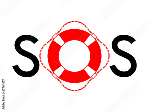 International distress signal graphic icon. SOS sign isolated on white background. Vector illustration