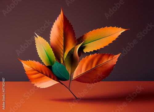 Top view assortment colored autumn leaves