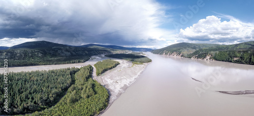 vast Yukon river kandscape in Canada photo