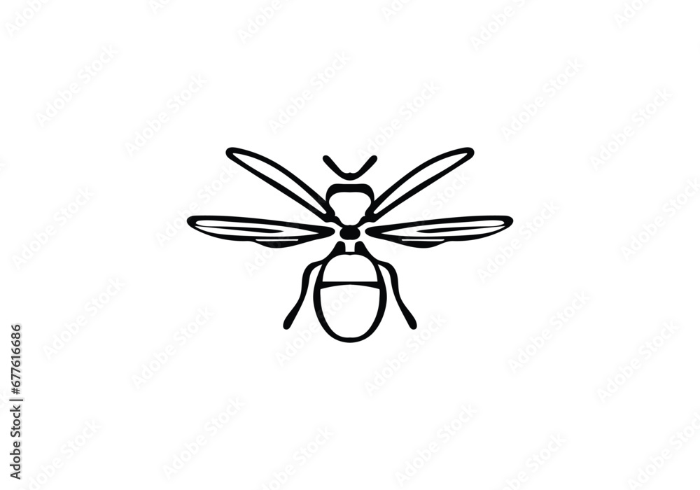 Beewolf wasp minimal style icon illustration design Beewolf wasp minimal style icon illustration design