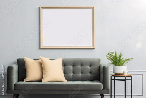 A simple frame to simulate a contemporary setting in a living room.by Generative AI.