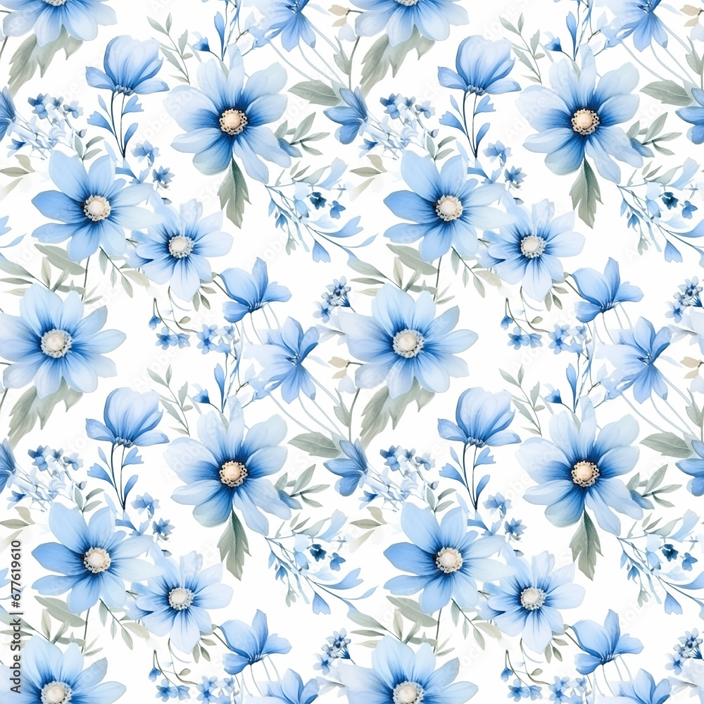 Seamless Watercolor Wild Flowers Pattern Botanical Elegance Seamless Watercolor Wild Flowers Pattern Botanical Elegance