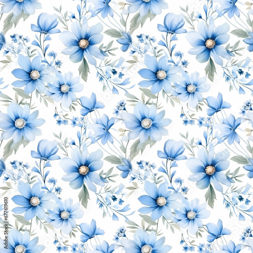 Seamless Watercolor Wild Flowers Pattern Botanical Elegance