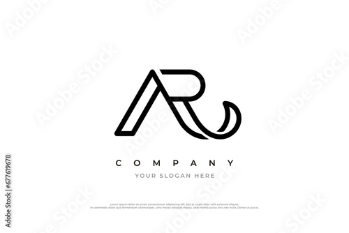 Initial Letter AR Logo Design Vector