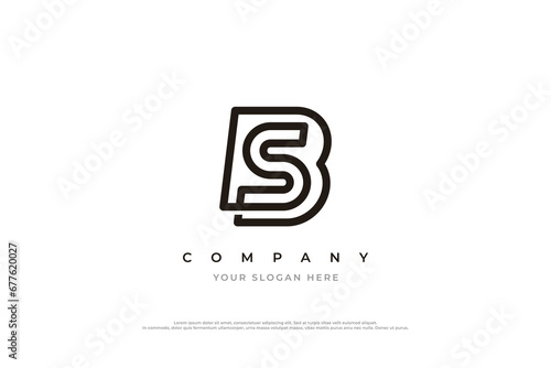 Initial Letter SB or BS Logo Design Vector photo