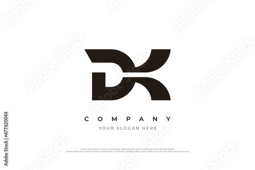 Initial Letter DK Logo Design Vector