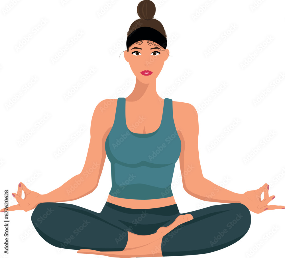 Illustration of girl in yoga pose Illustration of girl in yoga pose