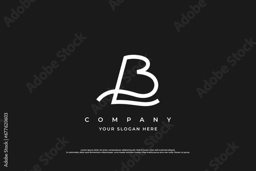 Initial Letter BL or LB Logo Design Vector