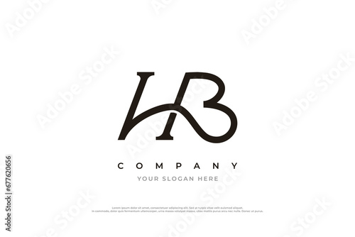 Initial Letter HB Logo Design Vector photo