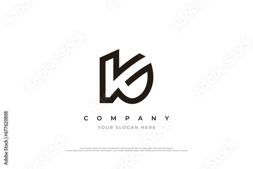 Initial Letter KG Monogram Logo Design Vector photo