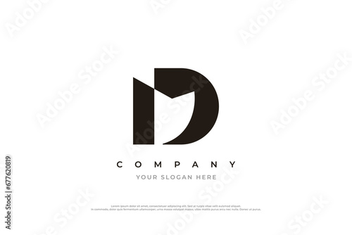 Initial Letter MD Logo or DM Monogram Logo Design Vector photo