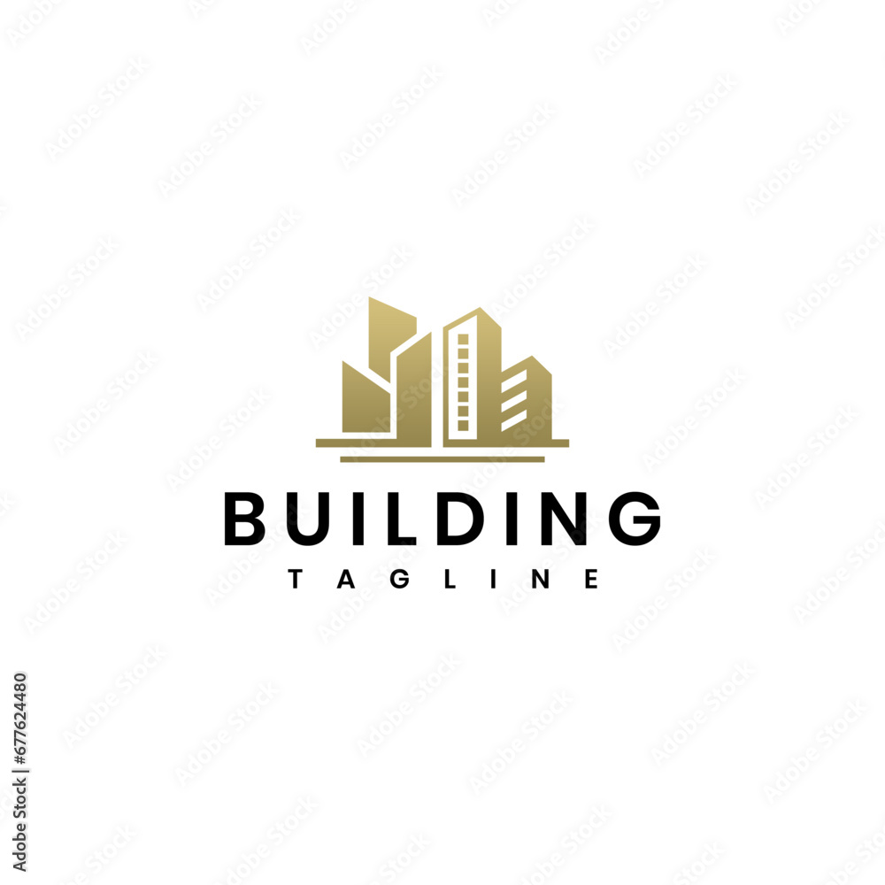 Real Estate vector logo. Luxury Logo. Construction Architecture Building Logo Design Template Elements