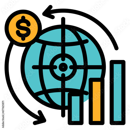 Business Impact Outline Color Icon