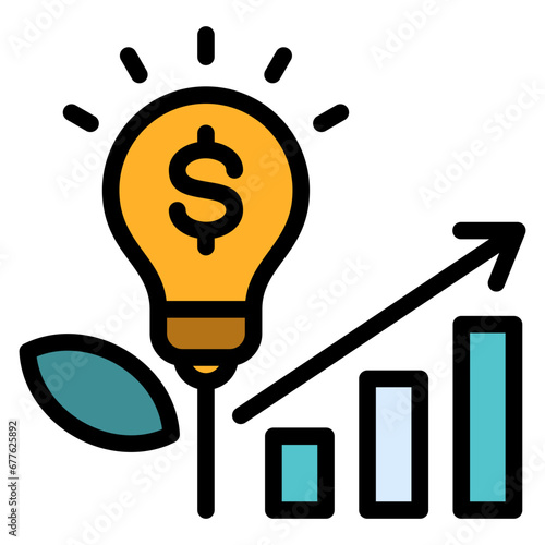 Investment Outline Color Icon