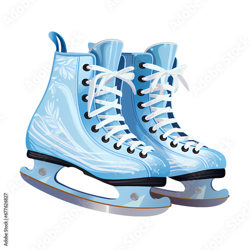 Simplified flat art illustration of ice skates