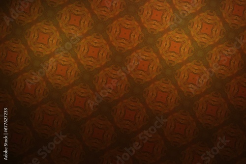 Textile cloth brown with a kaleidoscope pattern in it