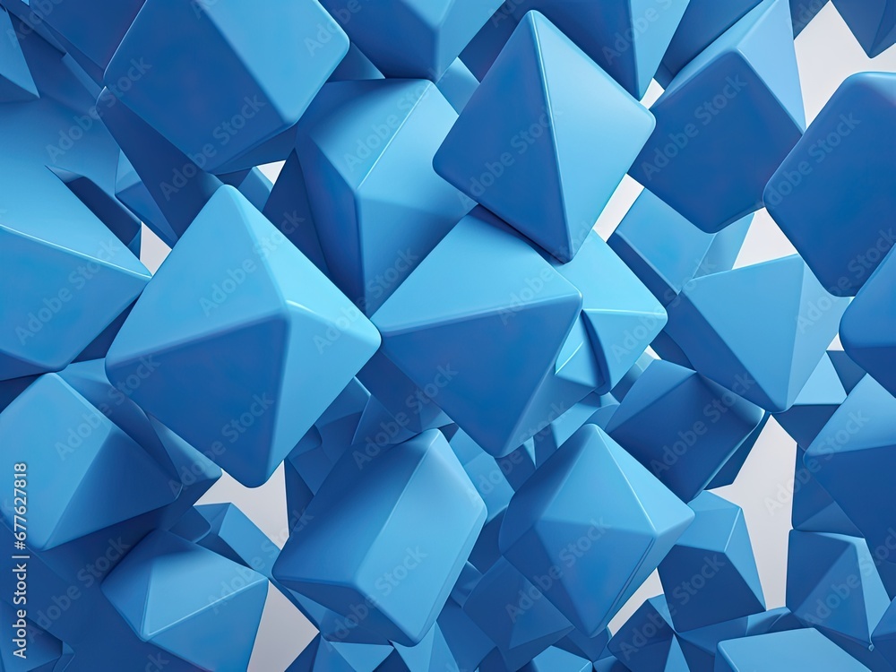 Naklejka premium Abstract 3d render, blue geometric background designBy VAlex