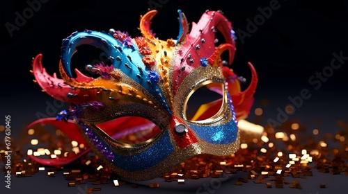 Colorful carnival mask with glitter © Sumera