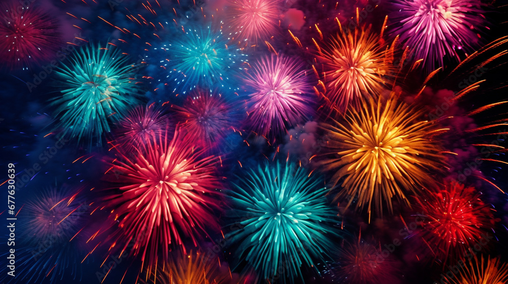 Fototapeta premium fireworks in the night sky