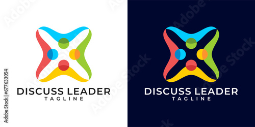 People Business Group Logo Design Vector Template. Friend Family Logo Design. Social, Community, Work, Diversity, Teamwork, Network, Solidarity, Consulting, Business Logo. Vector Illustration Design