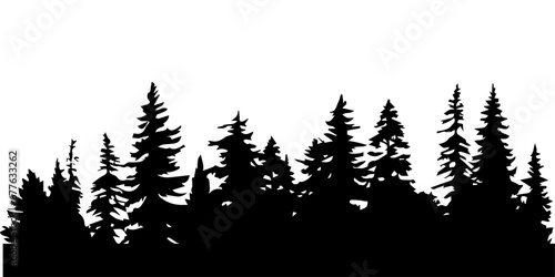 Forest vector silhouette illustration black color