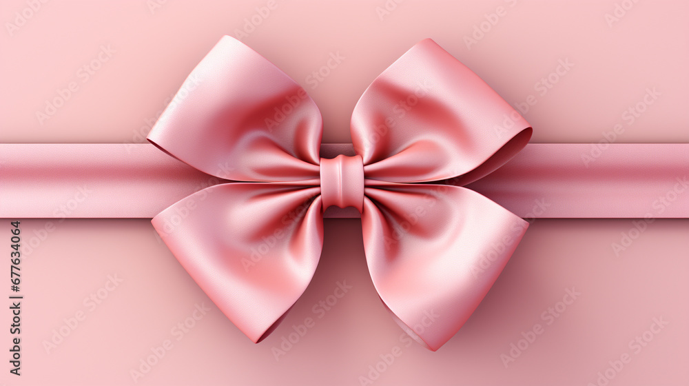 pink bow with ribbon HD 8K wallpaper Stock Photographic Image 