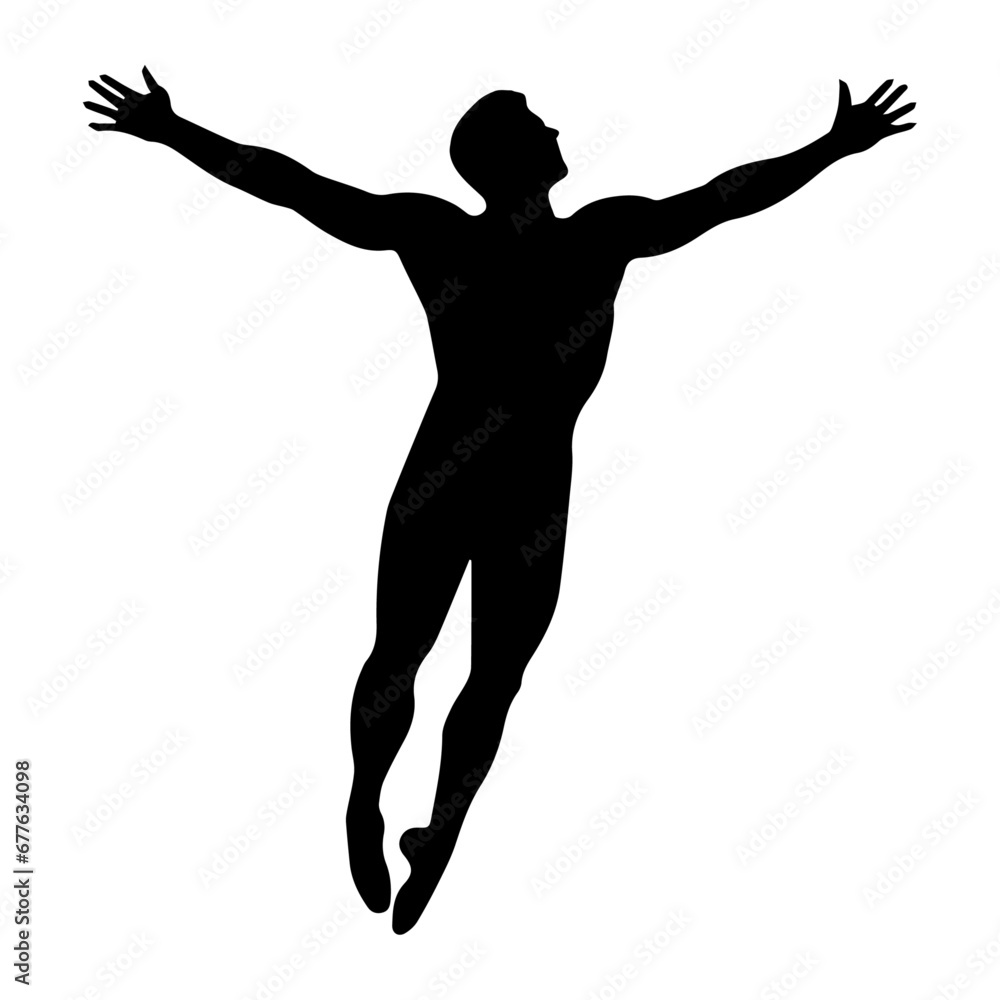 Swimming Pose vector silhouette illustration black color