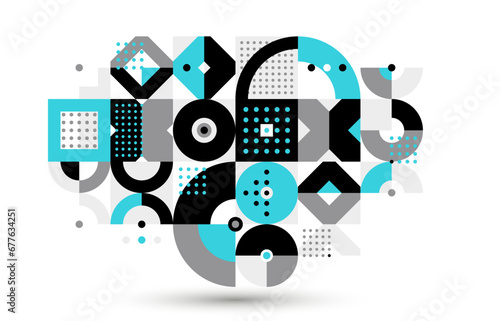 Trendy geometric vector motif, abstract geometry modular tiling composition, wallpaper 70s retro wallpaper, rhythmic dotted graphic design forms.