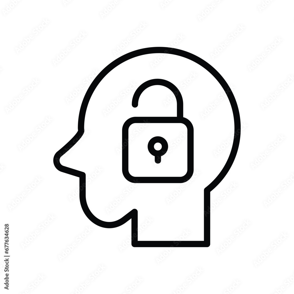 Open Minded icon isolate white background vector stock illustration. Open Minded icon isolate white background vector stock illustration.